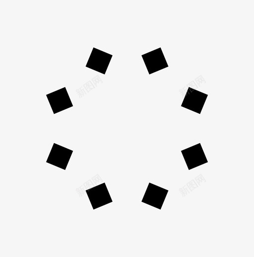 八方块缓冲方块图标svg_新图网 https://ixintu.com 停止 八方块 方块 旋转 缓冲