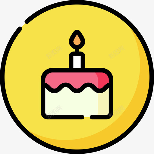 生日蛋糕通知8线性颜色图标svg_新图网 https://ixintu.com 生日蛋糕 线性颜色 通知8