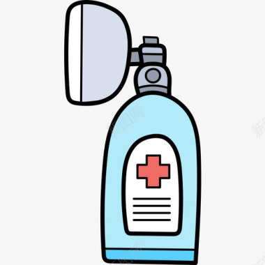 氧气面罩医疗器械17彩色图标图标