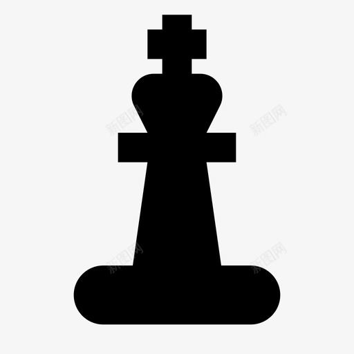 国王国际象棋游戏图标svg_新图网 https://ixintu.com 国王 国际象棋 棋子 游戏 策略 西洋棋 设备游戏固体 领导者