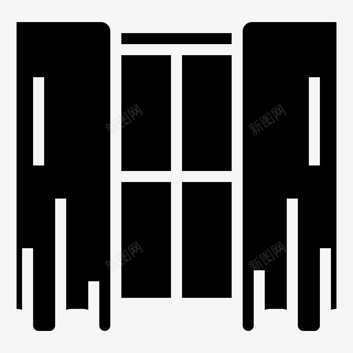 窗帘门廊窗户图标svg_新图网 https://ixintu.com 家具 窗帘 窗户 门廊