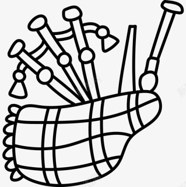 风笛乐器18黑色图标图标