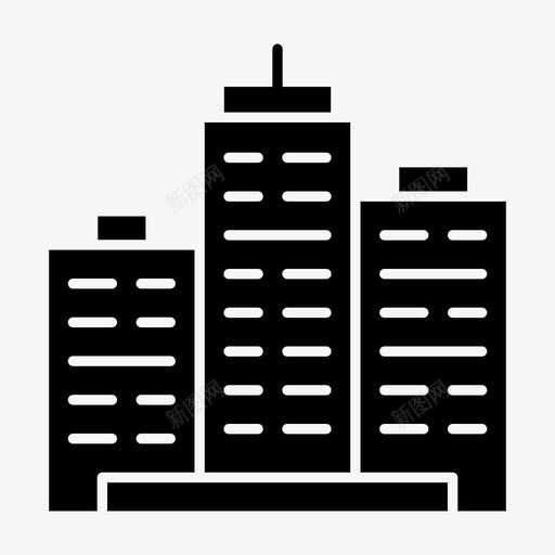 建筑商业房地产图标svg_新图网 https://ixintu.com 办公 商业 建筑 房地产 现代商业和商业必需品