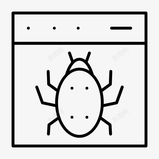 恶意软件浏览器错误图标svg_新图网 https://ixintu.com 恶意软件 浏览器 病毒 网页 网页托管细线图标 错误