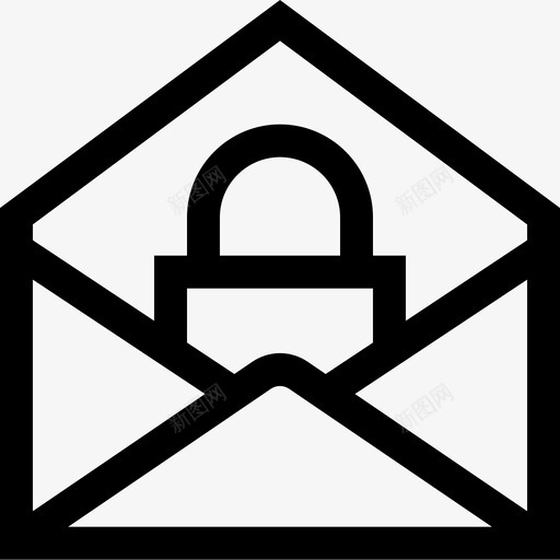锁定电子邮件27线性图标svg_新图网 https://ixintu.com 电子邮件27 线性 锁定