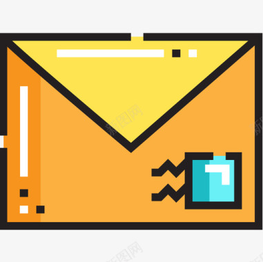电子邮件联系人7线形颜色图标图标