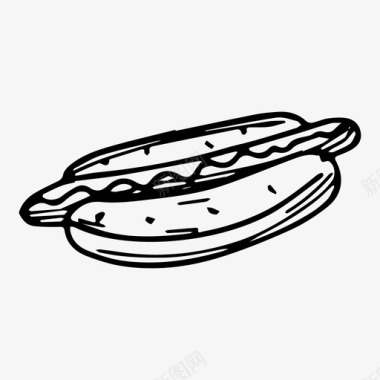 热狗面包快餐图标图标