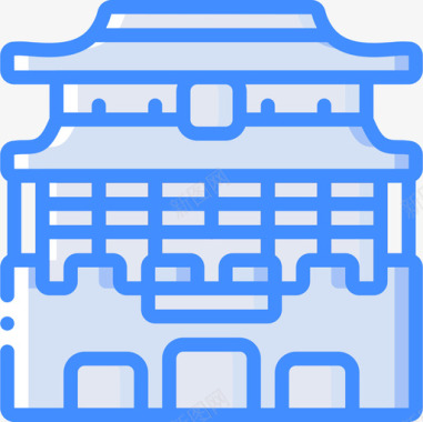 紫禁城地标古迹4个蓝色图标图标