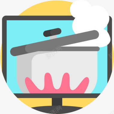 烹饪电视19平面图标图标