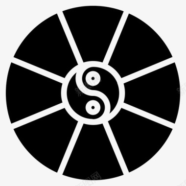 阴阳六边形中国文化图标图标