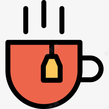 茶美容和spa6线性颜色橙色图标图标