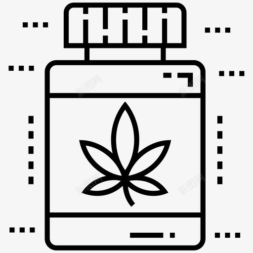 大麻药瓶草药传统药物图标svg_新图网 https://ixintu.com 传统药物 医用大麻线图标 器官 大麻药瓶 细胞 草药