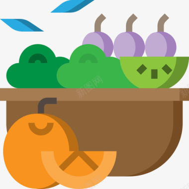 水果盒烧烤和烧烤派对2扁平图标图标