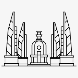 民主纪念碑民主纪念碑曼谷地标图标高清图片