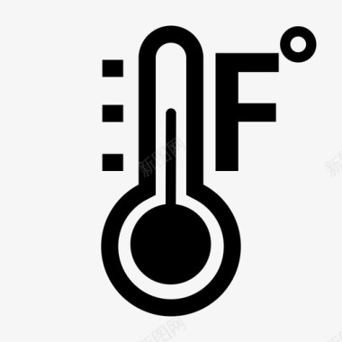 温度华氏度测量科学图标图标