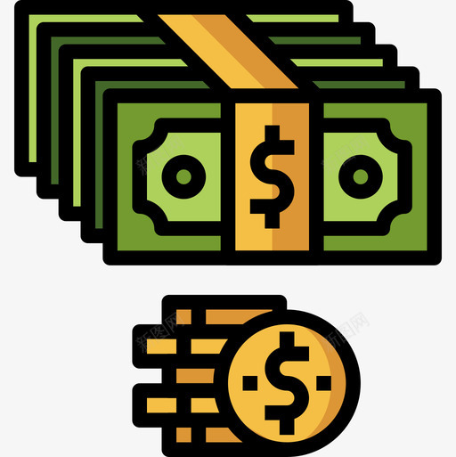 货币银行和金融26线性颜色图标svg_新图网 https://ixintu.com 线性 货币 金融 银行 颜色