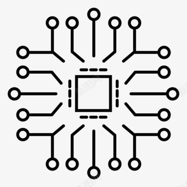 cpu电子微芯片图标图标