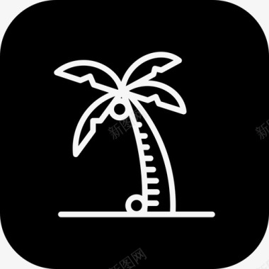 棕榈树沙滩椰子图标图标