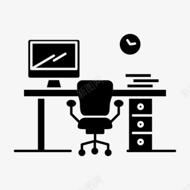 办公室椅子办公桌图标图标