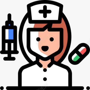 护士职业18颜色省略图标图标