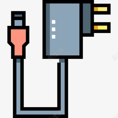线性彩色37电子充电器图标图标