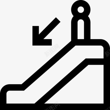 直线式机场自动扶梯43图标图标