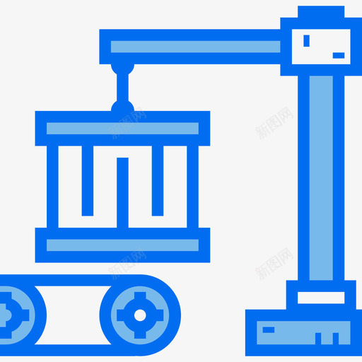 输送机运输工厂2蓝色图标svg_新图网 https://ixintu.com 蓝色 输送机 运输工厂2