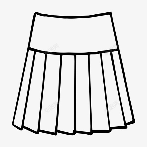 裙子衣服素描图标svg_新图网 https://ixintu.com 手绘 素描 衣服 衣柜 裙子