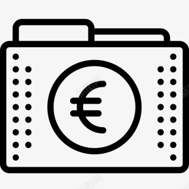 欧盟财务文件夹欧元费用图标图标