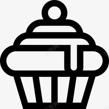 纸杯蛋糕甜点和糖果3直系图标图标