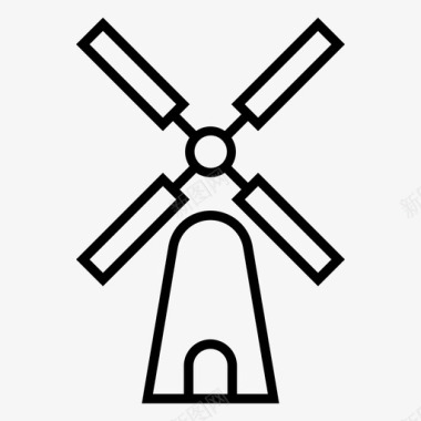 kinderdijk风车建筑荷兰图标图标