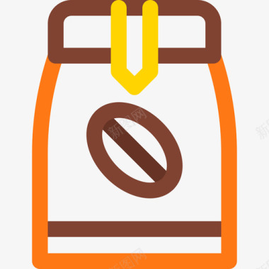 咖啡袋咖啡18线性颜色图标图标