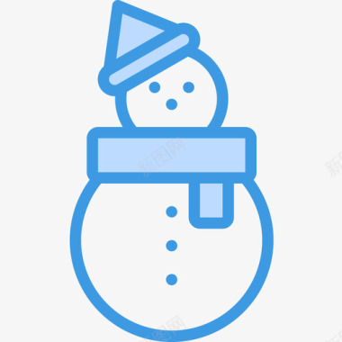 雪人节日5蓝色图标图标