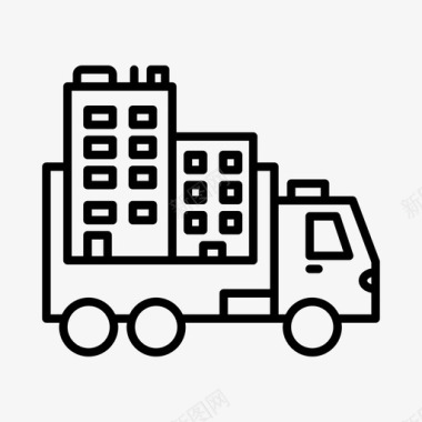 搬家服务货物运送送货车图标图标