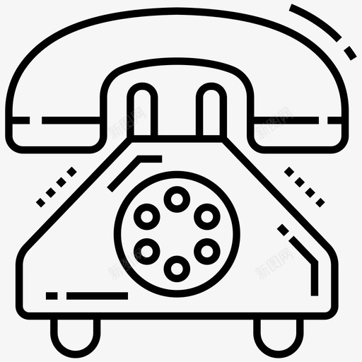 固定电话办公电话电信图标svg_新图网 https://ixintu.com 办公电话 固定电话 救援应急线路图标包 电信 电话 老式电话