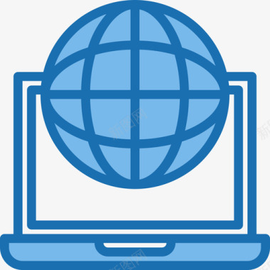 互联网浏览器和接口9蓝色图标图标