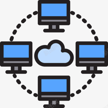 云网络数据与网络3线颜色图标图标