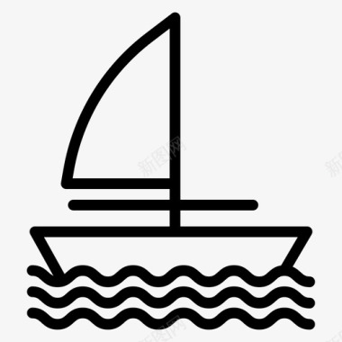船露营户外图标图标