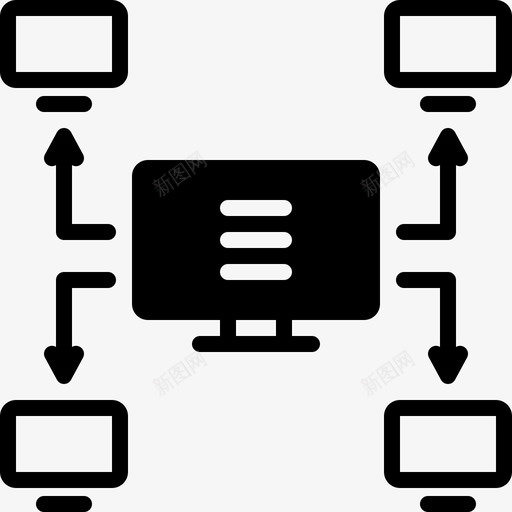 多播网络管理图标svg_新图网 https://ixintu.com 多播 安全 管理 网络