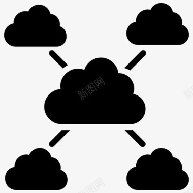 云网络云互联网云技术图标图标
