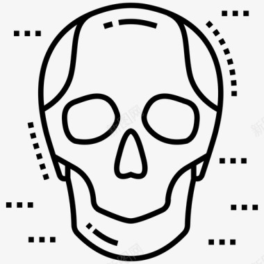 人类头骨尸检生理学图标图标