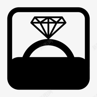 订婚钻石珠宝图标图标