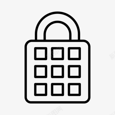挂锁密码锁网络安全图标图标
