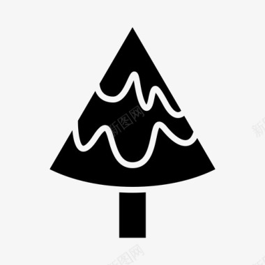 圣诞树松树木头图标图标