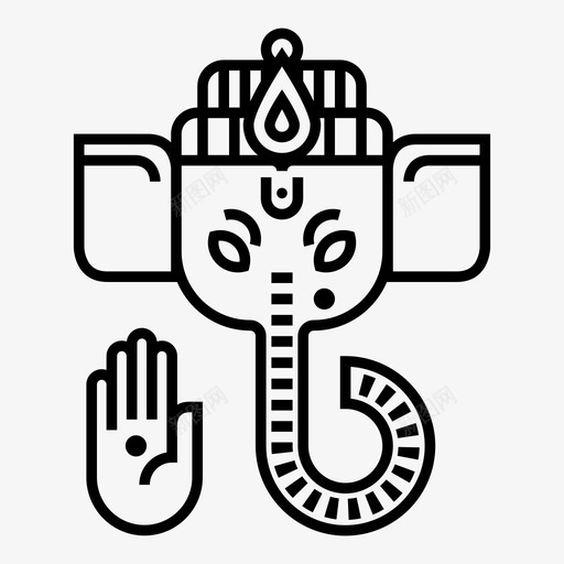 甘尼萨上帝印度教图标svg_新图网 https://ixintu.com 上帝 印度 印度教 婚礼 甘尼萨 维纳亚卡