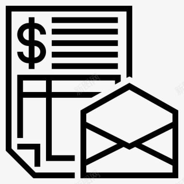 信件帐单商业信函图标图标