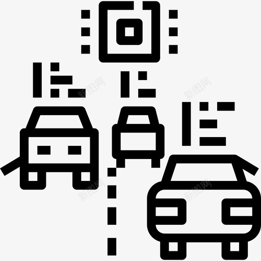 雷达智能汽车外形线性图标svg_新图网 https://ixintu.com 智能汽车外形 线性 雷达