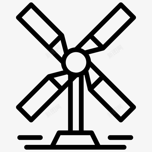 风力涡轮机建筑基础设施图标svg_新图网 https://ixintu.com 基础设施 建筑 风力发电厂 风力涡轮机 风车