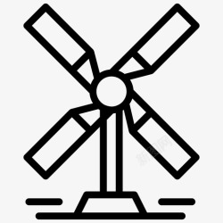 风力发电设施风力涡轮机建筑基础设施图标高清图片