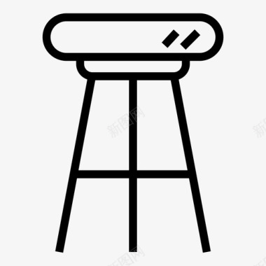 凳子酒吧凳椅子图标图标